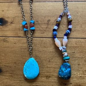 4 for $10 | Bundle of 2 Vintage Necklaces with Turquoise Type Stones